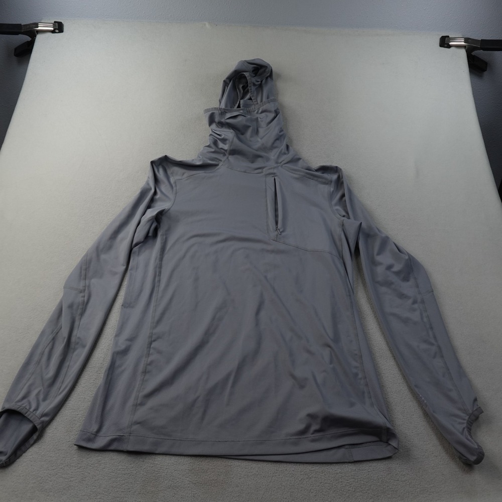 Coolibar Andros Fishing Hoodie Mens M Gray UPF 50+ Sun Shirt Style 10048